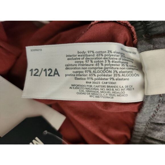 NWT OshKosh B gosh Kid Pull-On Canvas Joggers Red kids Size 12 - Picture 4 of 4